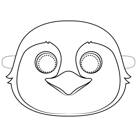 Penguin Mask Coloring Page